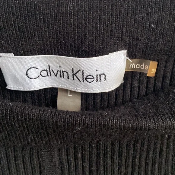 Calvin Klein Black Sweater Leggings Pants Ribbed Stretch material size Large - Picture 2 of 7